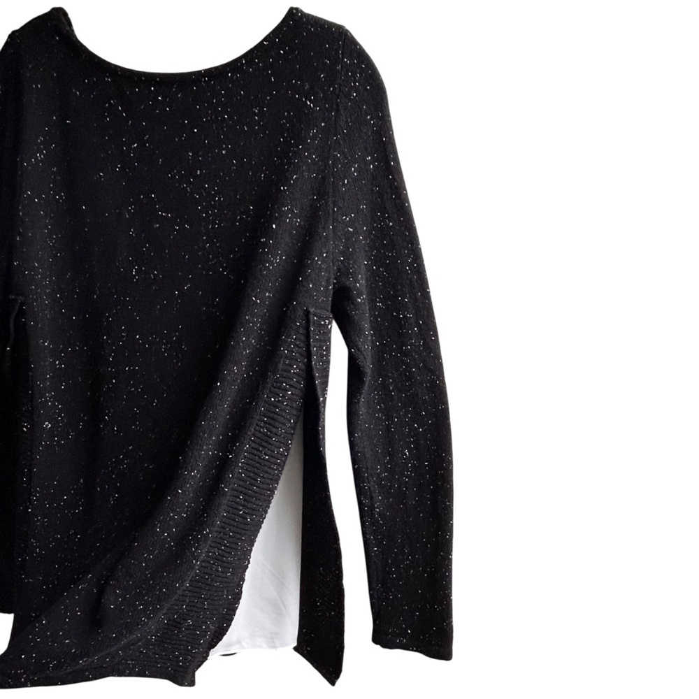 LOFT Cotton Wool Blend Crew Neck Sweater with Inset Side Panels - Picture 5 of 7